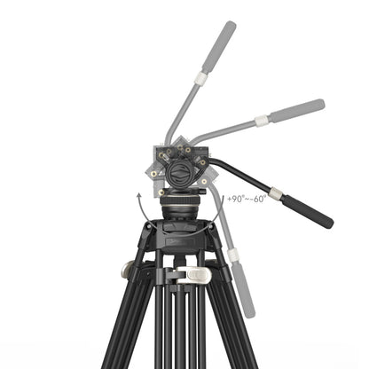 SmallRig FreeBlazer AD-100 Heavy-Duty Carbon Fiber Professional Tripod Kit with DH10 Fluid Video Head, 360° 90°/-60° Pan & Tilt Control, Manfrotto and DJI RS Quick Release Plates, 197cm Max Adjustable Height, 10kg Max Load Capacity | 3989