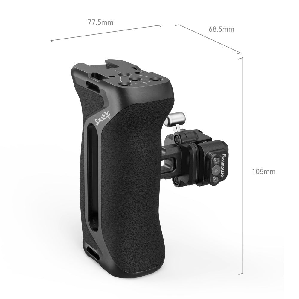 SmallRig Right-or-Left Snap-On Quick-Locking NATO Side Handle Grip for Camera Cage with 12kg Payload Capacity, Cold Shoe Mount, 1.4" Vertical Adjustment, 1/4"-20 Locating & Threaded Holes | 4017