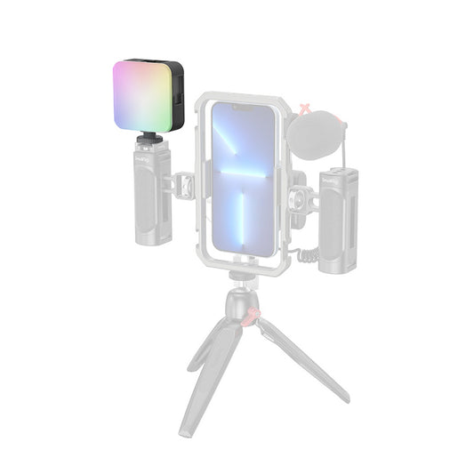 SmallRig Vibe P108 RGB Video Light Built-In 2500mAh Battery with 2700-6500K Color Temperature, 12 Light FX, Shoe Mounts on 3 Sides and Base Adapter, 1-Handed Dimming and CCT Control Wheel for Vlogging 4055