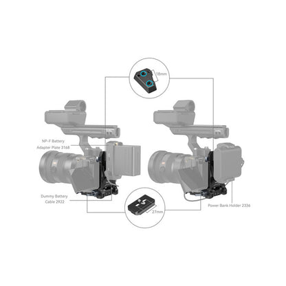SmallRig Compact V-Mount Battery Mounting Plate System with Arca-Swiss QR Quick Release Plate, 90 Degree Rotating Plate and 15mm Rods with Chest Support for SmallRig VB50 / VB99, Sony Alpha, Canon EOS and Panasonic Lumix Series DSLR / Mirrorless Camera