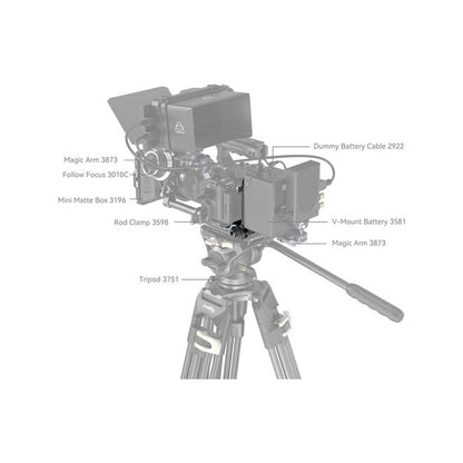 SmallRig Compact V-Mount Battery Mounting Plate System with Arca-Swiss QR Quick Release Plate, 90 Degree Rotating Plate and 15mm Rods with Chest Support for SmallRig VB50 / VB99, Sony Alpha, Canon EOS and Panasonic Lumix Series DSLR / Mirrorless Camera