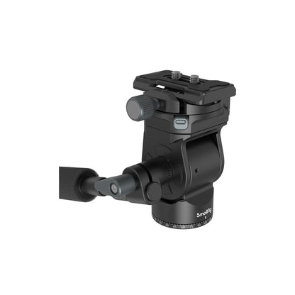 SmallRig Compact Video Tripod Head with Arca-Swiss Type Quick Release Plate, Telescopic Handle, One-Click Switch Horizontal to Vertical Shooting, One-Click Switch Horizontal to Vertical Shooting, Smooth 360° Panning & 180° Tilting | 4104