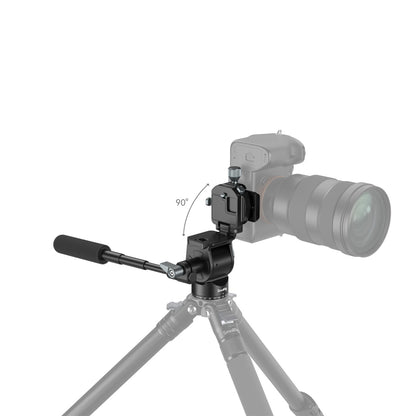 SmallRig Compact Video Tripod Head with Arca-Swiss Type Quick Release Plate, Telescopic Handle, One-Click Switch Horizontal to Vertical Shooting, One-Click Switch Horizontal to Vertical Shooting, Smooth 360° Panning & 180° Tilting | 4104