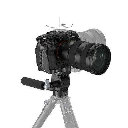 SmallRig Compact Video Tripod Head with Arca-Swiss Type Quick Release Plate, Telescopic Handle, One-Click Switch Horizontal to Vertical Shooting, One-Click Switch Horizontal to Vertical Shooting, Smooth 360° Panning & 180° Tilting | 4104