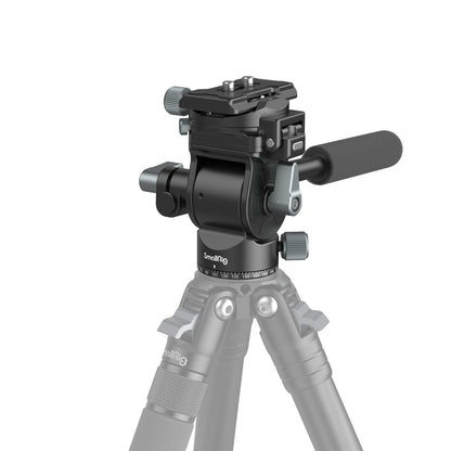 SmallRig Compact Video Tripod Head with Arca-Swiss Type Quick Release Plate, Telescopic Handle, One-Click Switch Horizontal to Vertical Shooting, One-Click Switch Horizontal to Vertical Shooting, Smooth 360° Panning & 180° Tilting | 4104