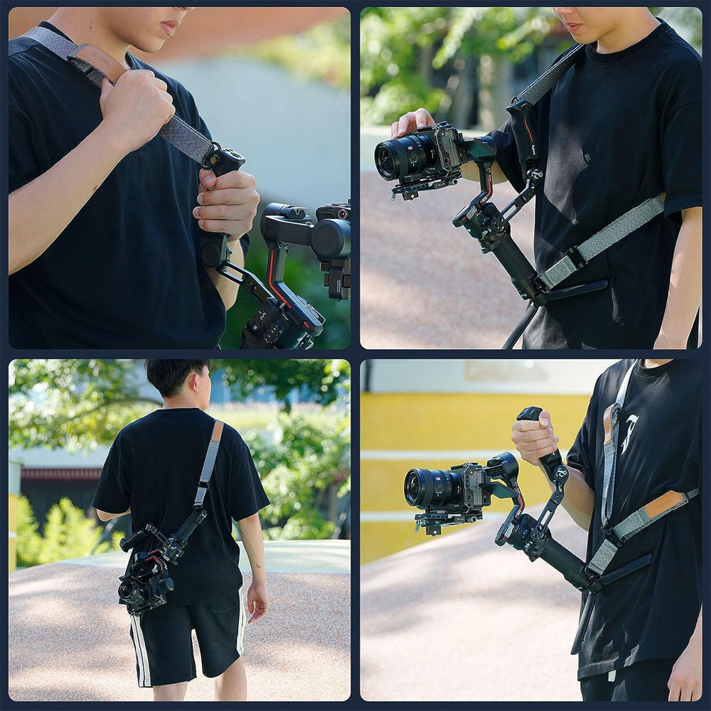 SmallRig Sling Handle with Weight-Reducing Shoulder Cross-Body Sling Strap for DJI RS 3 / RS 3 Pro / RS 2 Gimbal Stabilizer with Up to 30kg Payload Capacity, NATO Rail, 1/4"-20 Screw Mount, 3/8"-16 ARRI-Style Locating Threads