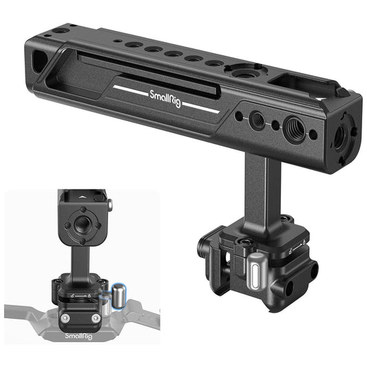 SmallRig Snap-On Quick-Locking NATO Cheese-Style Top Handle Grip for Camera Cage with 12kg Payload Capacity, Cold Shoe Mount, 3.2" Horizontal Adjustment, 1/4"-20 & 3/8"-16 ARRI Locating Holes | 4175