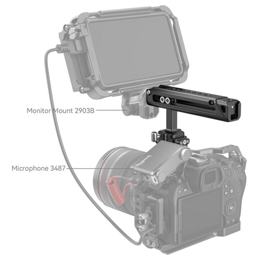 SmallRig Snap-On Quick-Locking NATO Cheese-Style Top Handle Grip for Camera Cage with 12kg Payload Capacity, Cold Shoe Mount, 3.2" Horizontal Adjustment, 1/4"-20 & 3/8"-16 ARRI Locating Holes | 4175