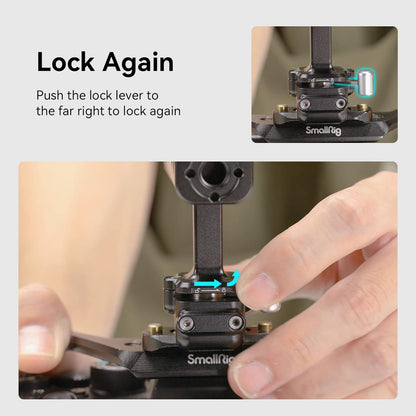SmallRig Snap-On Quick-Locking NATO Cheese-Style Top Handle Grip for Camera Cage with 12kg Payload Capacity, Cold Shoe Mount, 3.2" Horizontal Adjustment, 1/4"-20 & 3/8"-16 ARRI Locating Holes | 4175