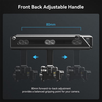 SmallRig Snap-On Quick-Locking NATO Cheese-Style Top Handle Grip for Camera Cage with 12kg Payload Capacity, Cold Shoe Mount, 3.2" Horizontal Adjustment, 1/4"-20 & 3/8"-16 ARRI Locating Holes | 4175