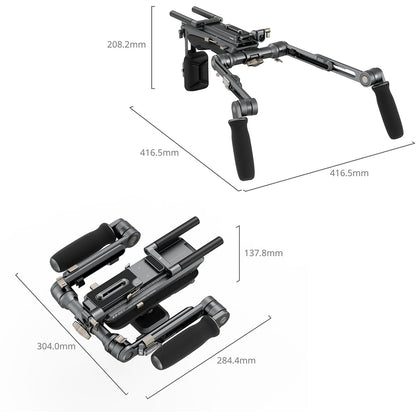 SmallRig HawkLock SR007 Pro Shoulder Rig with 2-in-1 Arca-Swiss / Manfrotto Plate, 360° Ergonomic Rotation Design, One-Touch Quick Adjustment, 1/4"-20 Thread Holes for Filmmaking, Professiol Videography & Content Creation | 4181