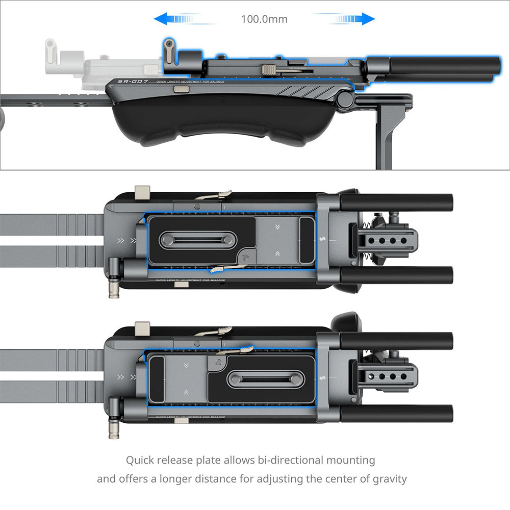 SmallRig HawkLock SR007 Pro Shoulder Rig with 2-in-1 Arca-Swiss / Manfrotto Plate, 360° Ergonomic Rotation Design, One-Touch Quick Adjustment, 1/4"-20 Thread Holes for Filmmaking, Professional Videography & Content Creation | 4181