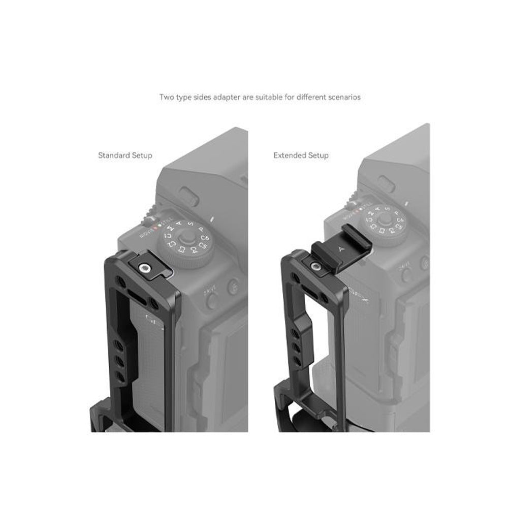 SmallRig L Bracket for Fujifilm GFX100 II Mirrorless Camera & VG-GFX100II Battery Grip with Arca-Type Baseplate, 18mm Side Plate 1/4"-20 and 3/8"-16 Threads, QD and Cold Shoe Mount, Strap Slots with Screw and Side Locks | 4203