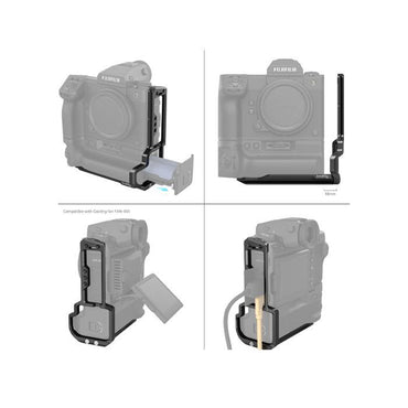 SmallRig L Bracket for Fujifilm GFX100 II Mirrorless Camera & VG-GFX100II Battery Grip with Arca-Type Baseplate, 18mm Side Plate 1/4"-20 and 3/8"-16 Threads, QD and Cold Shoe Mount, Strap Slots with Screw and Side Locks | 4203