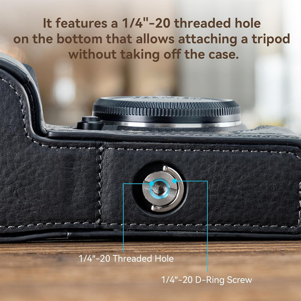 SmallRig Leather Case for Fujifilm X-S20 with 1/4"-20 Threads, Tripod Attachment, Open / Close Design for Battery Compartment | 4232