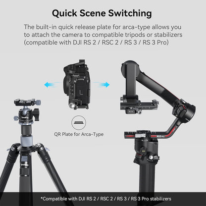 SmallRig Aluminum Formfitting Full Camera Cage Kit for Sony ZV-E1 with Silicone Handle Grip, Arca-Swiss Plate, HDMI Cable Clamp, 1/4"-20 Threaded Screw & Hole, ARRI 3/8" -16 Locating Holes, Dual Cold Shoe Mount, QD Socket Support | 4257