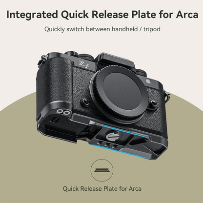 SmallRig L Shape Grip for Nikon Zf Mirrorless Camera with Arca-Type Compatible Dovetails, 1/4"-20 Thumbscrew wih D-Rings, Integrated QR Plate for Tripod and Gimbal | 4262