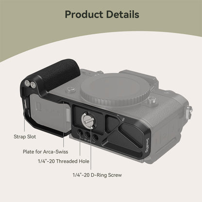 SmallRig L Shape Grip for Nikon Zf Mirrorless Camera with Arca-Type Compatible Dovetails, 1/4"-20 Thumbscrew wih D-Rings, Integrated QR Plate for Tripod and Gimbal | 4262