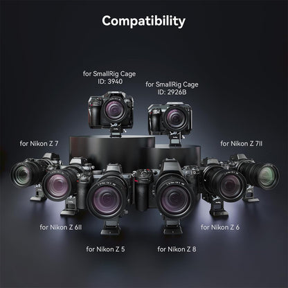 SmallRig Horizontal to Vertical Nikon Z-Series Rotatable Camera Mounting Plate Kit for RC2 & Arca-Swiss Type Tripod Heads with Multiple Mounting Points, Full Access to Buttons & Ports | 4306