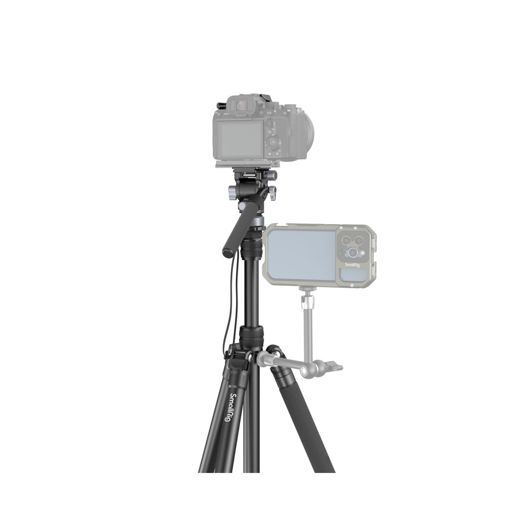 SmallRig FreeBlazer CT190 Aluminum Video Tripod with Integrated Bowl Leveling Base, 360° 90°/-55° Pan & Tilt Control, Telescopic Legs, Detachable Monopod, 184cm Adjustable Max Height