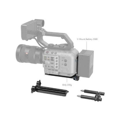 SmallRig V-Mount Battery Mount Plate kit with 15mm LWS Base Kit, 4.7" Length, Extend Baseplate Up to 3.9", 180 Degree Folding V-lock Plate for Sony Fx6, Canon C70, Panasonic  BGH1/BS1H, KOMODO, Z CAM