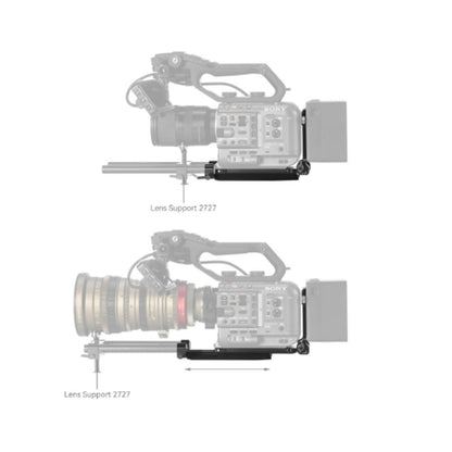 SmallRig V-Mount Battery Mount Plate kit with 15mm LWS Base Kit, 4.7" Length, Extend Baseplate Up to 3.9", 180 Degree Folding V-lock Plate for Sony Fx6, Canon C70, Panasonic  BGH1/BS1H, KOMODO, Z CAM