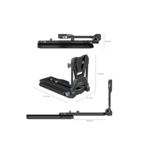 SmallRig V-Mount Battery Mount Plate kit with 15mm LWS Base Kit, 4.7" Length, Extend Baseplate Up to 3.9", 180 Degree Folding V-lock Plate for Sony Fx6, Canon C70, Panasonic  BGH1/BS1H, KOMODO, Z CAM
