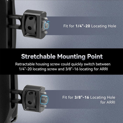 SmallRig Right-or-Left Side Handle Grip for Camera Cage with ARRI 3/8"-16 & 1/4"-20 Locating Screws, 15kg Payload Capcity, Cold Shoe Mounts, Wrist Strap Slot, 1.4" Vertical Adjustment | 4346