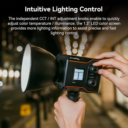 SmallRig RC 60B COB 60W Bi-Color Portable LED Video Light Kit with 2700-6500 CCT Color Temperature, 45-Minute Runtime, Onboard Control, Built-In 3400mAh USB-C Battery and Silent Fan w/ 9 Light Effect Presets for Video Production