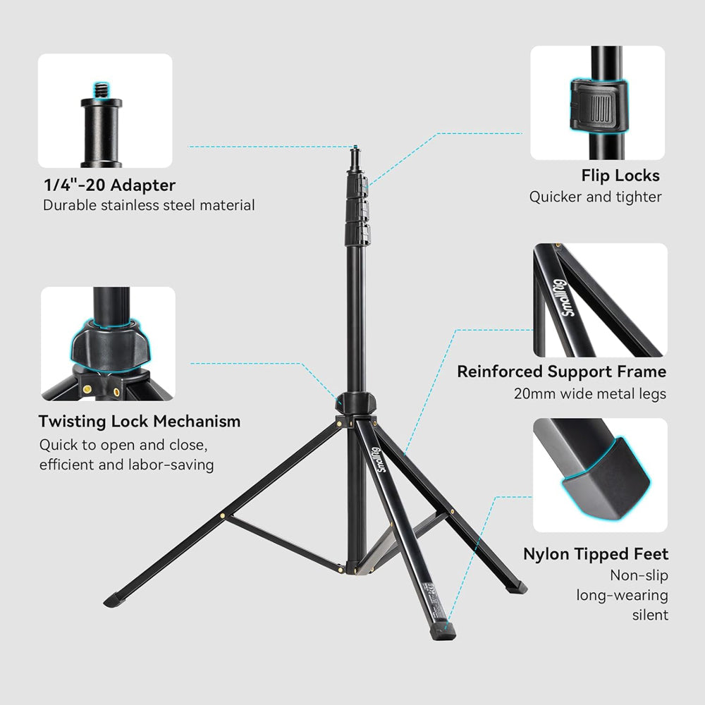 SmallRig RA-S200 Portable Aluminum Light Stand with 1/4