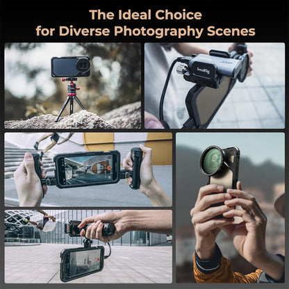 [CLEARANCE] SmallRig Mobile Phone Case Video Cage Kit for iPhone 15 Pro Max with Quick Release Horizontal / Vertical Dual Side Handles, Multiple Cold Shoe Mounts, Wireless Control, 1/4"-20 Attachment Threads, and M-Mount Lens Plate | 4392