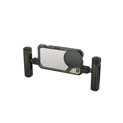 [CLEARANCE] SmallRig Dual Handheld Mobile Phone Case Video Cage Kit Co-design Edition with Wireless Control, Quick Release Side Handle, VND Filter, 1/4""-20 Threaded Holes, Cold Shoe Mounts, and Swappable Lens Backplate for iPhone 15 Pro Max | 4407