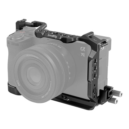 SmallRig Full Camera Cage Kit for Sony a7C II and 7CR Mirrorless Camera with Arca-Type Baseplate, 1/4"-20 and 3/8" Threads, QD and Cold Shoe Mounts, Strap Slots with Screw and Side Locks | 4422