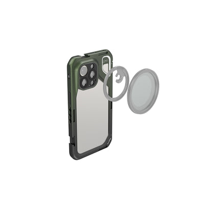 [CLEARANCE] SmallRig Dual Handheld Mobile Phone Case Video Cage Kit Co-design Edition with Wireless Control, Quick Release Side Handle, VND Filter, 1/4""-20 Threaded Holes, Cold Shoe Mounts, and Swappable Lens Backplate for iPhone 15 Pro Max | 4407
