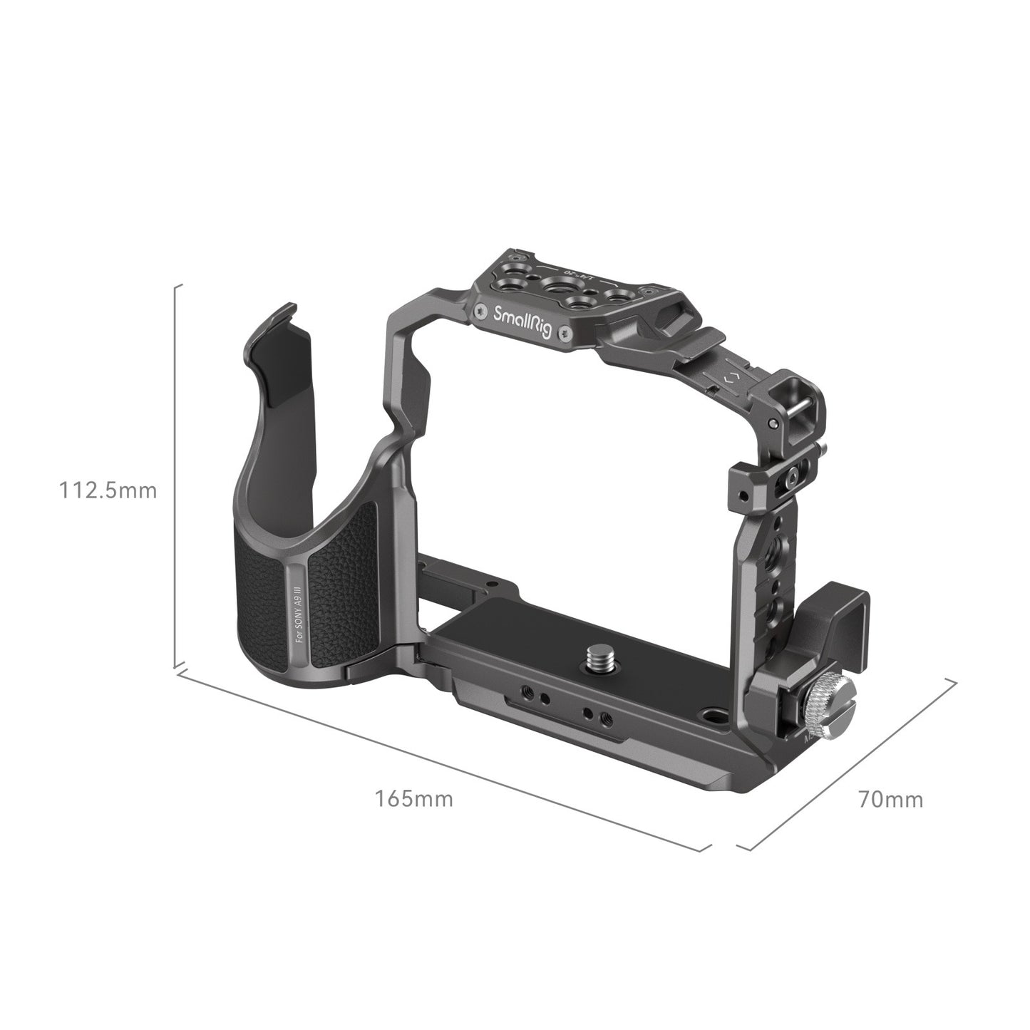 SmallRig Aluminum Formfitting Camera Cage for Sony a9 III / ILCE-9M3 Body with HDMI Cable Clamp, Arca-Swiss Quick Release Plate, NATO Rail, Cold Shoe Mount, QD Socket, 1/4"-20 Threaded & ARRI 3/8"-16 Locating Hole for Accessory Attachments