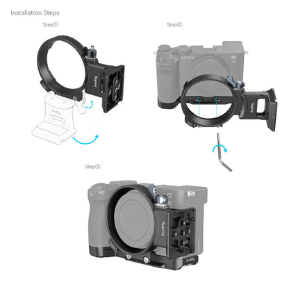 [CLEARANCE] SmallRig Horizontal to Vertical Camera Mount Plate Kit for Sony a7C II / ILCE-7CM2 and a7CR / ILCE-7CR Body with Arca-Swiss Quick Release Plate, 1/4"-20 & 3/8"-16 Threaded Holes for Handle Grips, Magic Arms, and Other Accessory Attachments