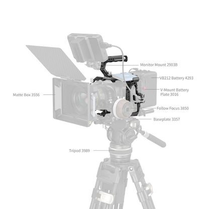 SmallRig Basic Cage Kit for Blackmagic Design Cinema and Camera 6K Full Frame with Cable Clamp, 1/4"-20 Camera Mounting, Top Handle, SSD Mount Bracket, ARRI Accessory Threads, Shoe Mount, TO Rail and QD Ports | 4574
