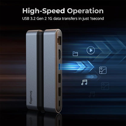 SmallRig 9-in-1 CF Express Type A / B Docking Station with SD & microSD Card Slots, USB-C USB-A HDMI RJ45 Ports, Aluminum Alloy, Compatible with macOS, Windows and Linux | 4662 4663