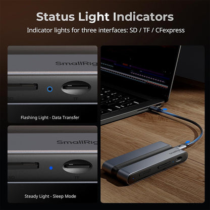 SmallRig 9-in-1 CF Express Type A / B Docking Station with SD & microSD Card Slots, USB-C USB-A HDMI RJ45 Ports, Aluminum Alloy, Compatible with macOS, Windows and Linux | 4662 4663