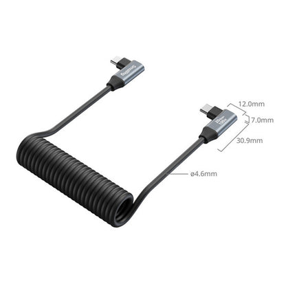 SmallRig 0.35m USB Type-C 3.2 Gen 2x2 Straight / Angled Male to Male Coiled Data Cable with 100W Fast Charging, 20GB/s Transfer Rate for Laptop, Smartphone, Cameras and Other Devices