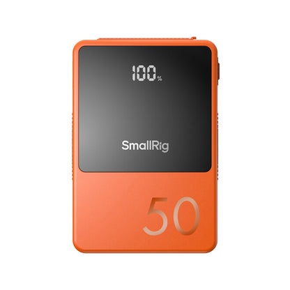 SmallRig VB50 Mini V Mount Battery (50Wh) with Safe & Fast Bi-Directional Charging, Multiple Interfaces & OLED Display for Cameras, Camcorders, Drones, Gimbals, Phones, Tablets, Laptops, Video Lights & Field Monitors | 3579 Black
