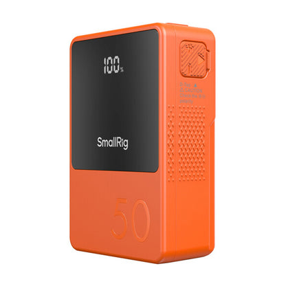 SmallRig VB50 Mini V Mount Battery (50Wh) with Safe & Fast Bi-Directional Charging, Multiple Interfaces & OLED Display for Cameras, Camcorders, Drones, Gimbals, Phones, Tablets, Laptops, Video Lights & Field Monitors | 3579 Black