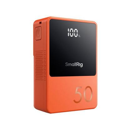 SmallRig VB50 Mini V Mount Battery (50Wh) with Safe & Fast Bi-Directional Charging, Multiple Interfaces & OLED Display for Cameras, Camcorders, Drones, Gimbals, Phones, Tablets, Laptops, Video Lights & Field Monitors | 3579 Black