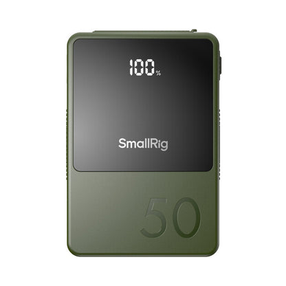 SmallRig VB50 Mini V Mount Battery (50Wh) with Safe & Fast Bi-Directional Charging, Multiple Interfaces & OLED Display for Cameras, Camcorders, Drones, Gimbals, Phones, Tablets, Laptops, Video Lights & Field Monitors | 3579 Black