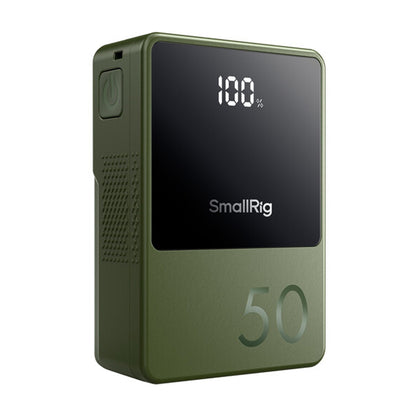 SmallRig VB50 Mini V Mount Battery (50Wh) with Safe & Fast Bi-Directional Charging, Multiple Interfaces & OLED Display for Cameras, Camcorders, Drones, Gimbals, Phones, Tablets, Laptops, Video Lights & Field Monitors | 3579 Black
