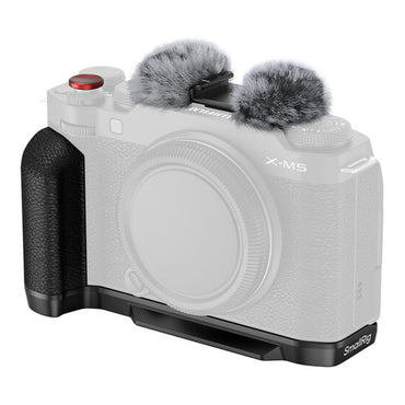 SmallRig L-Shape Mounting Plate Aluminum Alloy and Silicone Handle for FUJIFILM X-M5 Mirrorless Camera with Multiple 1/4"-20 Threads and Screws, Arca Type QR Plate, Integrated Strap Slot, Mic Windscreen and Hot Shoe Cover | 4875 | 4876