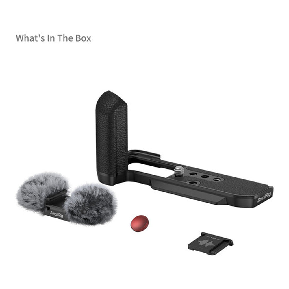 SmallRig L-Shape Mounting Plate Aluminum Alloy and Silicone Handle for FUJIFILM X-M5 Mirrorless Camera with Multiple 1/4"-20 Threads and Screws, Arca Type QR Plate, Integrated Strap Slot, Mic Windscreen and Hot Shoe Cover | 4875 | 4876