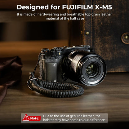 SmallRig Half Case Kit + Wrist / Shoulder Strap and Accessories with Leather Exterior and Foamed Hand Grip for FUJIFILM X-M5 Mirrorless Camera