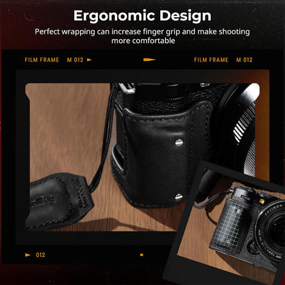 SmallRig Half Case Kit + Wrist / Shoulder Strap and Accessories with Leather Exterior and Foamed Hand Grip for FUJIFILM X-M5 Mirrorless Camera