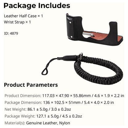 SmallRig Half Case Kit + Wrist / Shoulder Strap and Accessories with Leather Exterior and Foamed Hand Grip for FUJIFILM X-M5 Mirrorless Camera